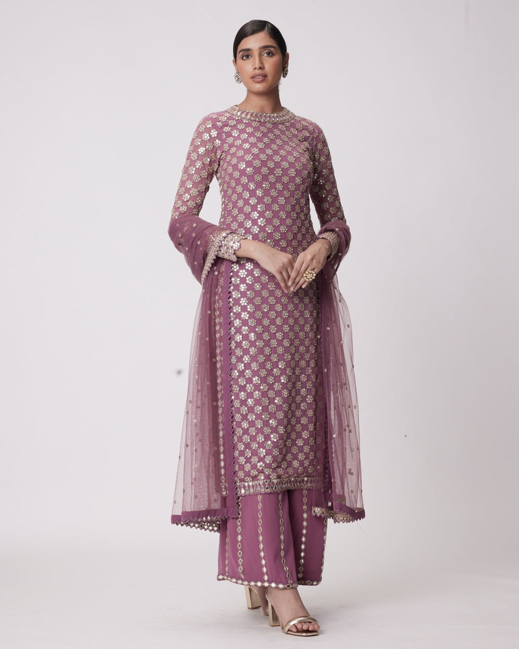 Mud Mauve Straight Kurta Set