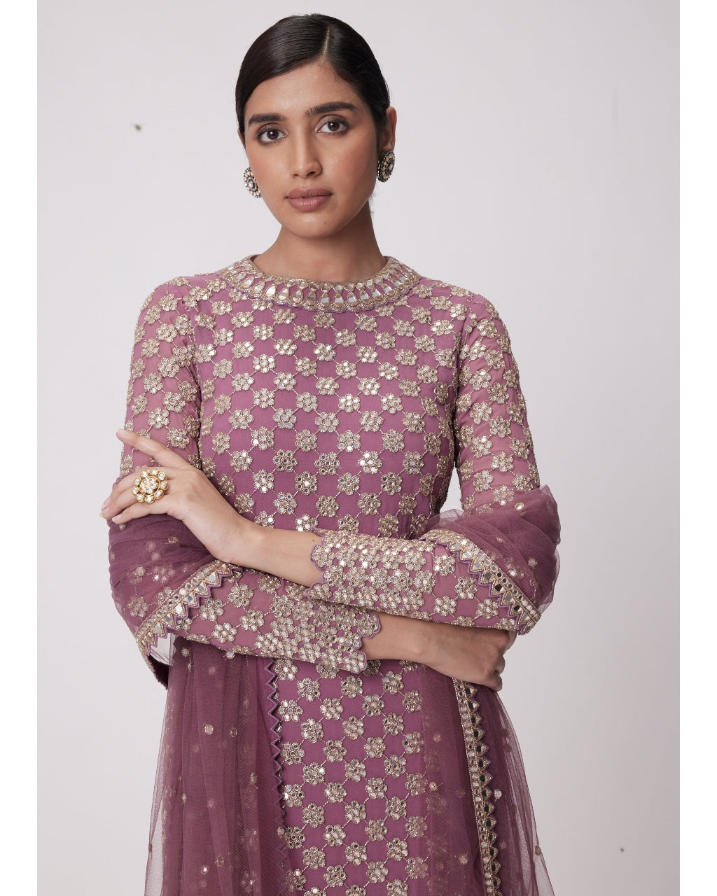 Mud Mauve Straight Kurta Set