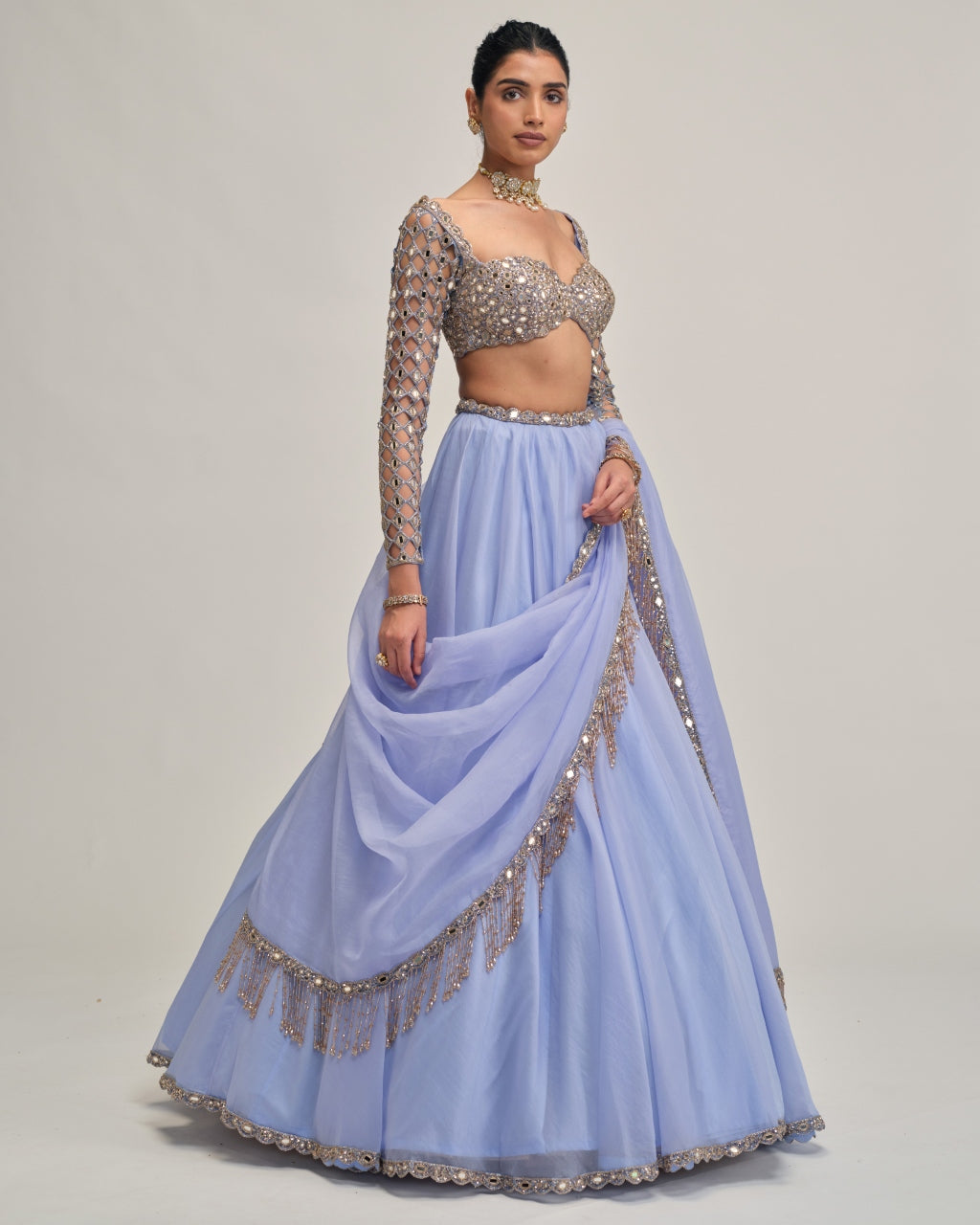 Dew Blue Lehenga Set