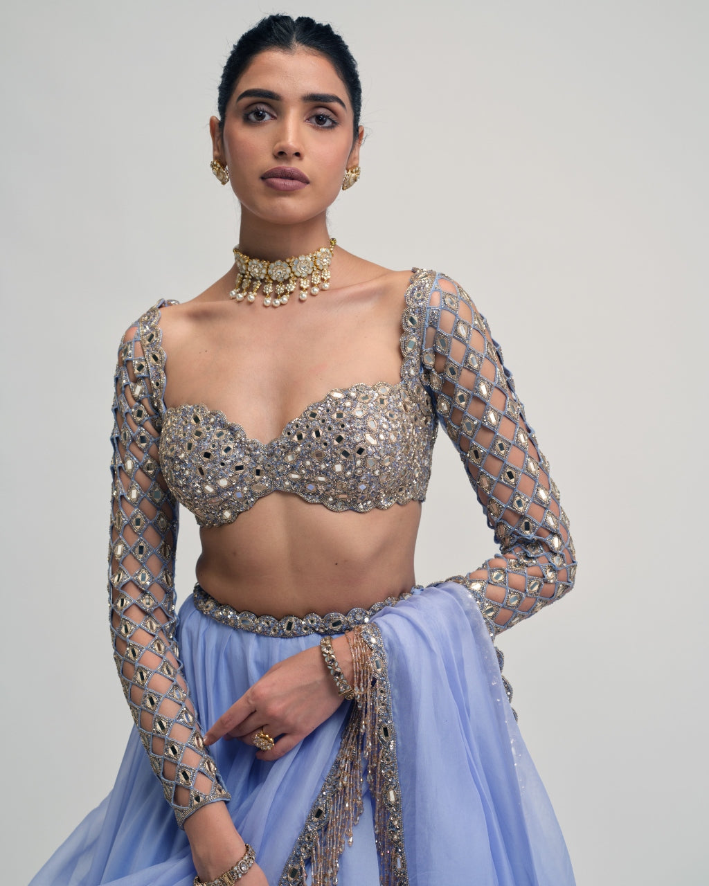 Dew Blue Lehenga Set