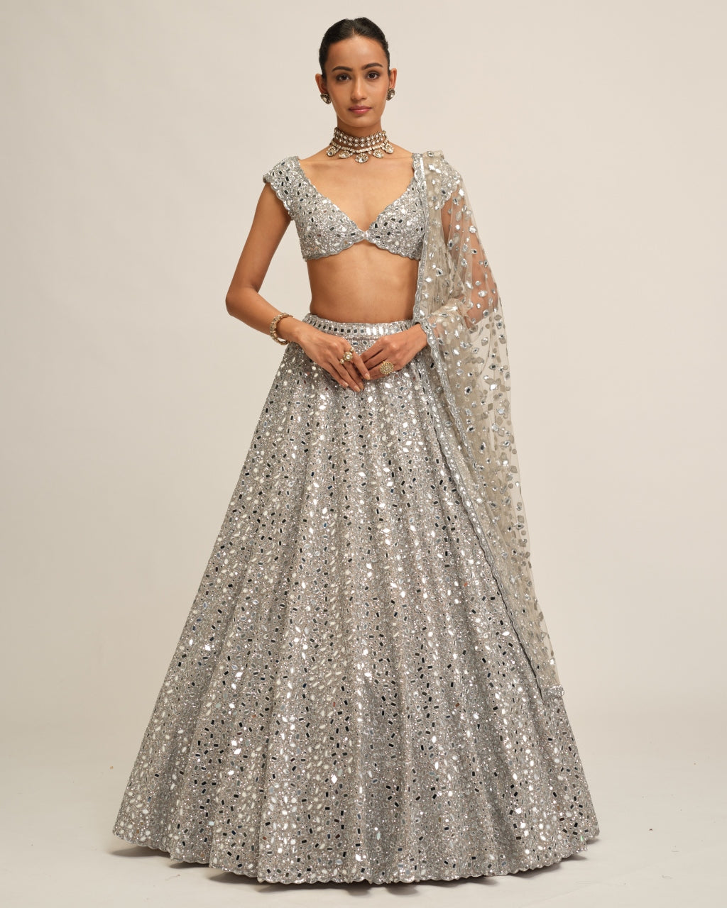 Silver Lehenga Set