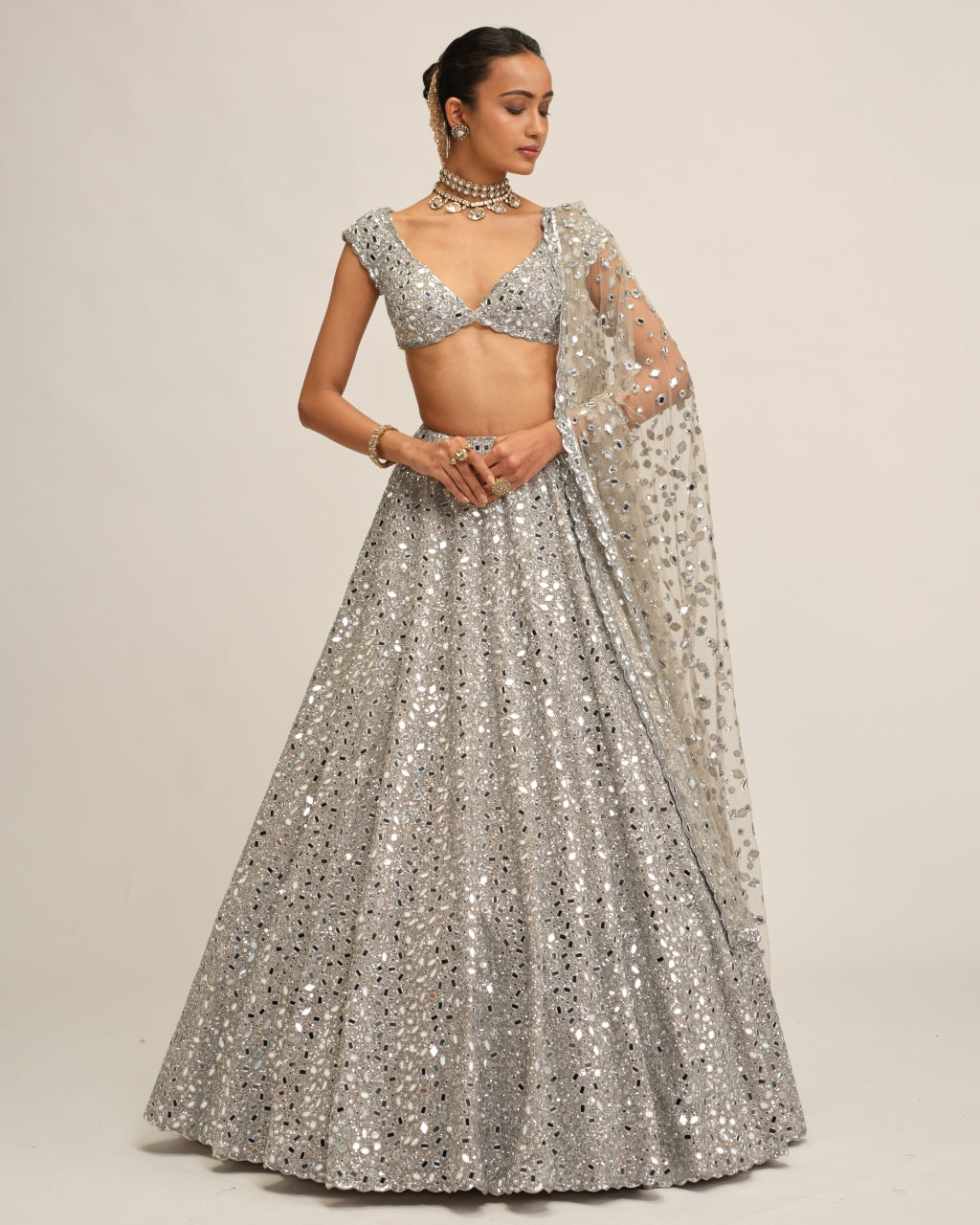 Silver Lehenga Set