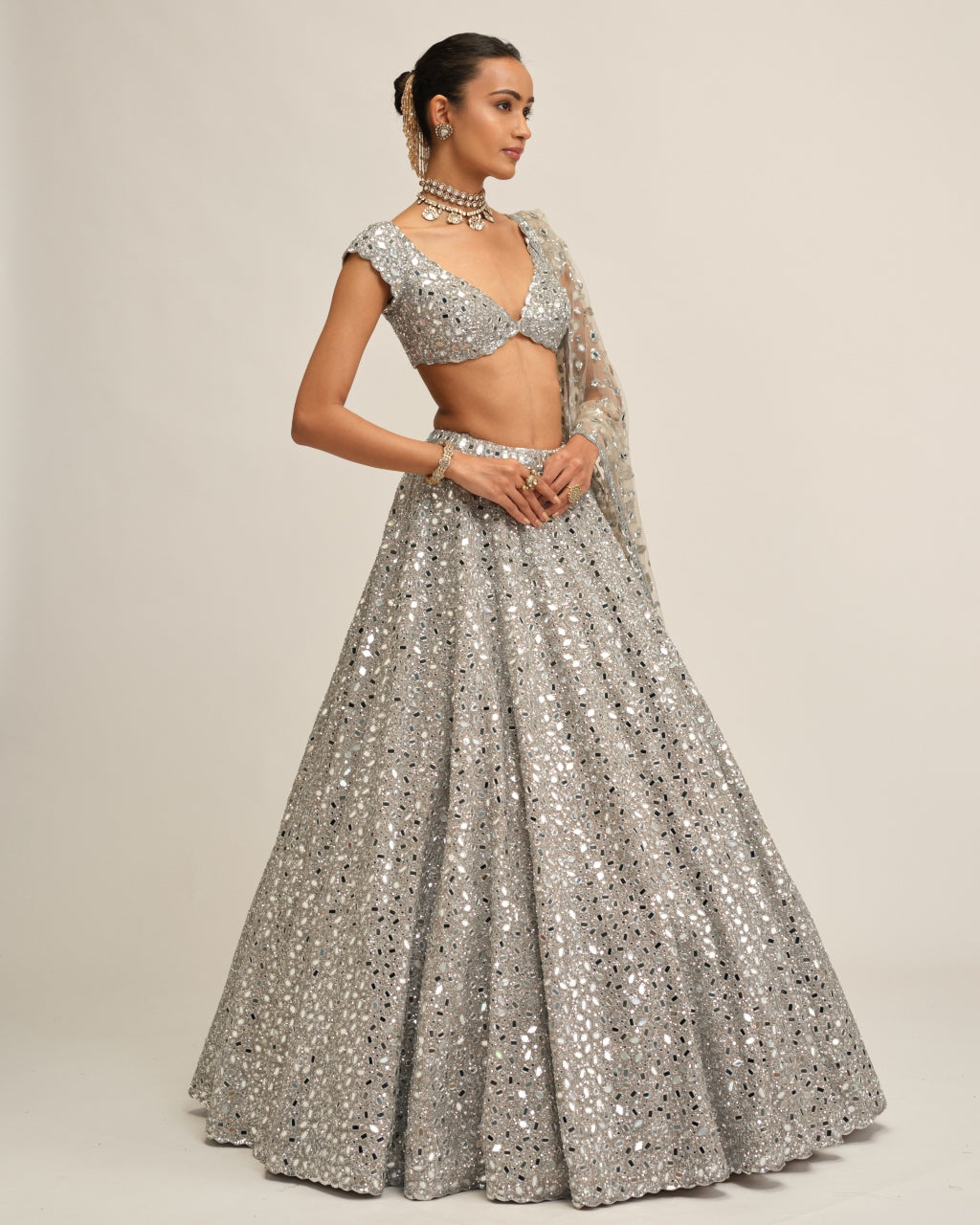 Silver Lehenga Set