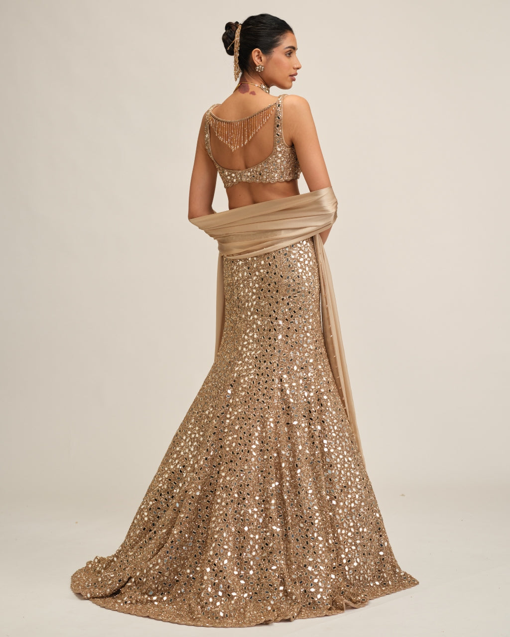 Light Beige Fishcut Lehenga Set