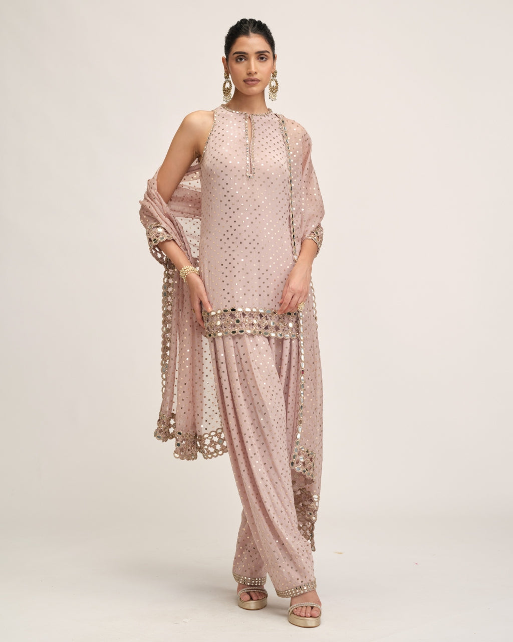 Ash Pink Kurta Salwar Set