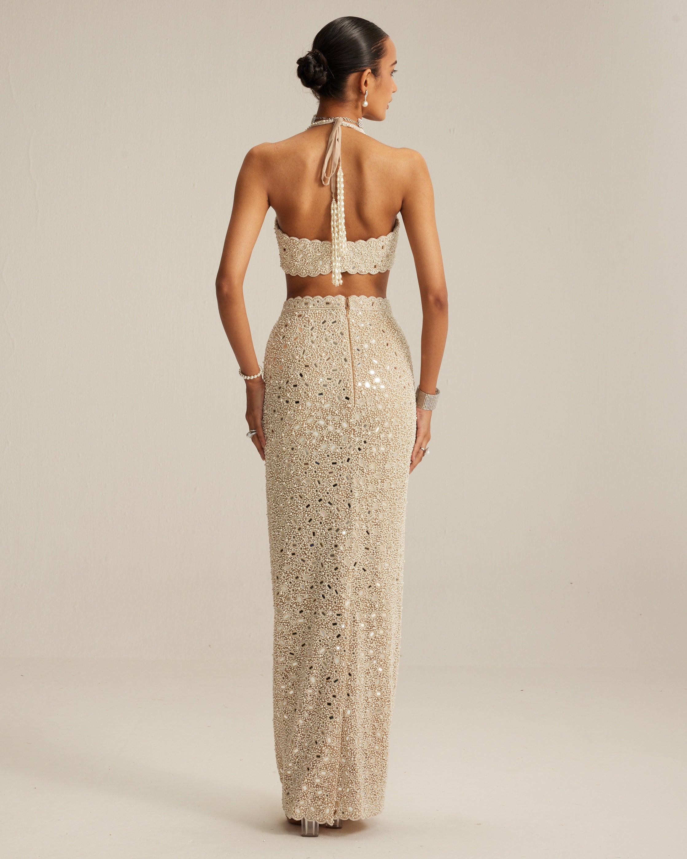 Light Beige Pencil Skirt