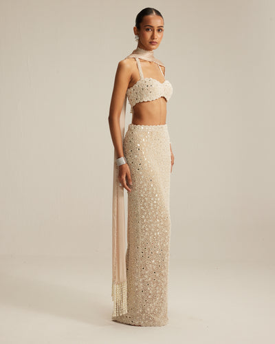 Light Beige Pencil Skirt