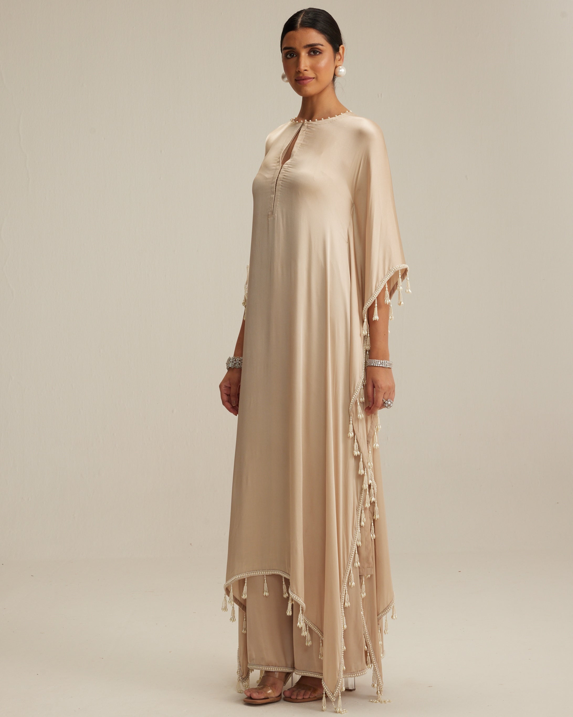 Light Beige Kaftan Set