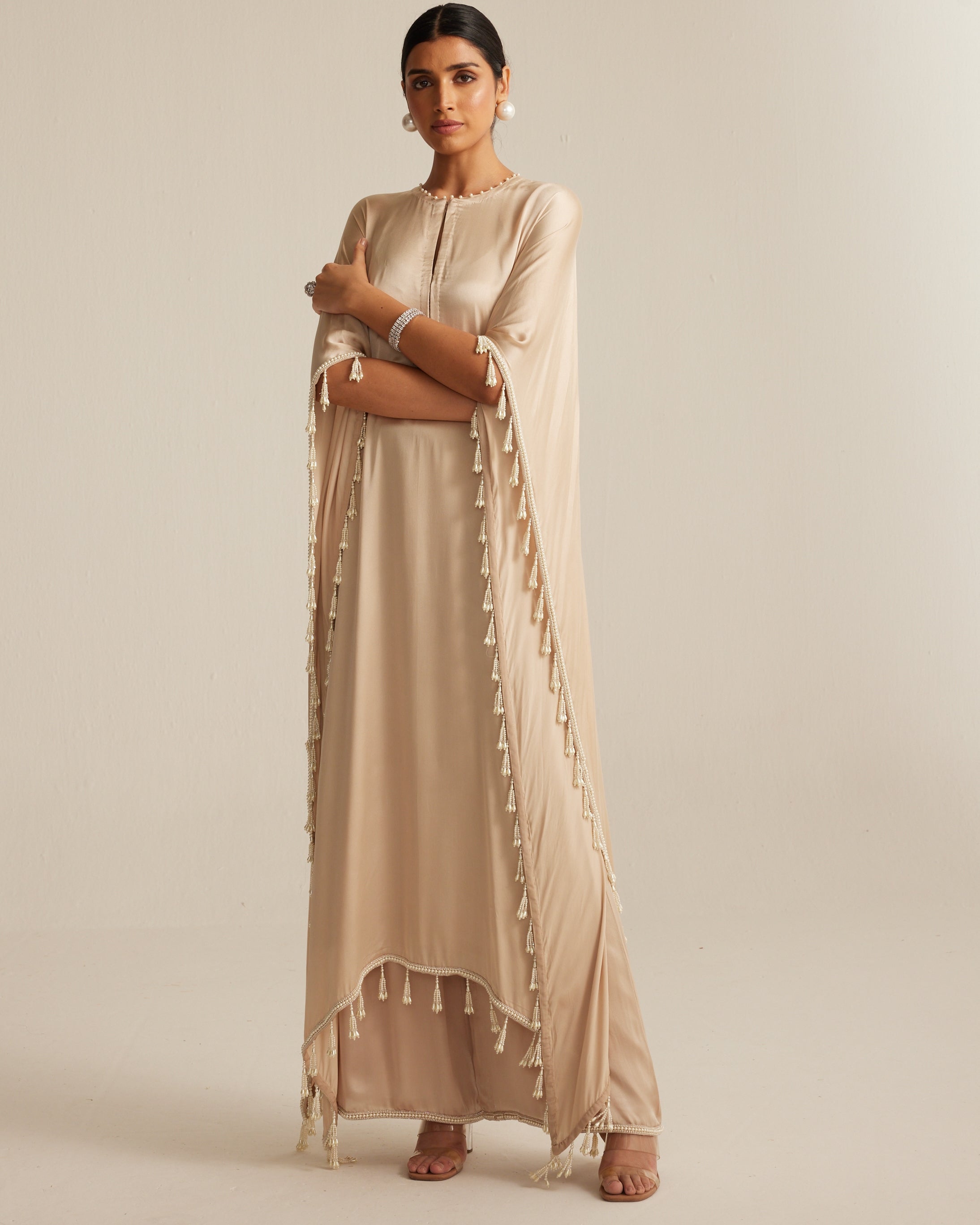Light Beige Kaftan Set