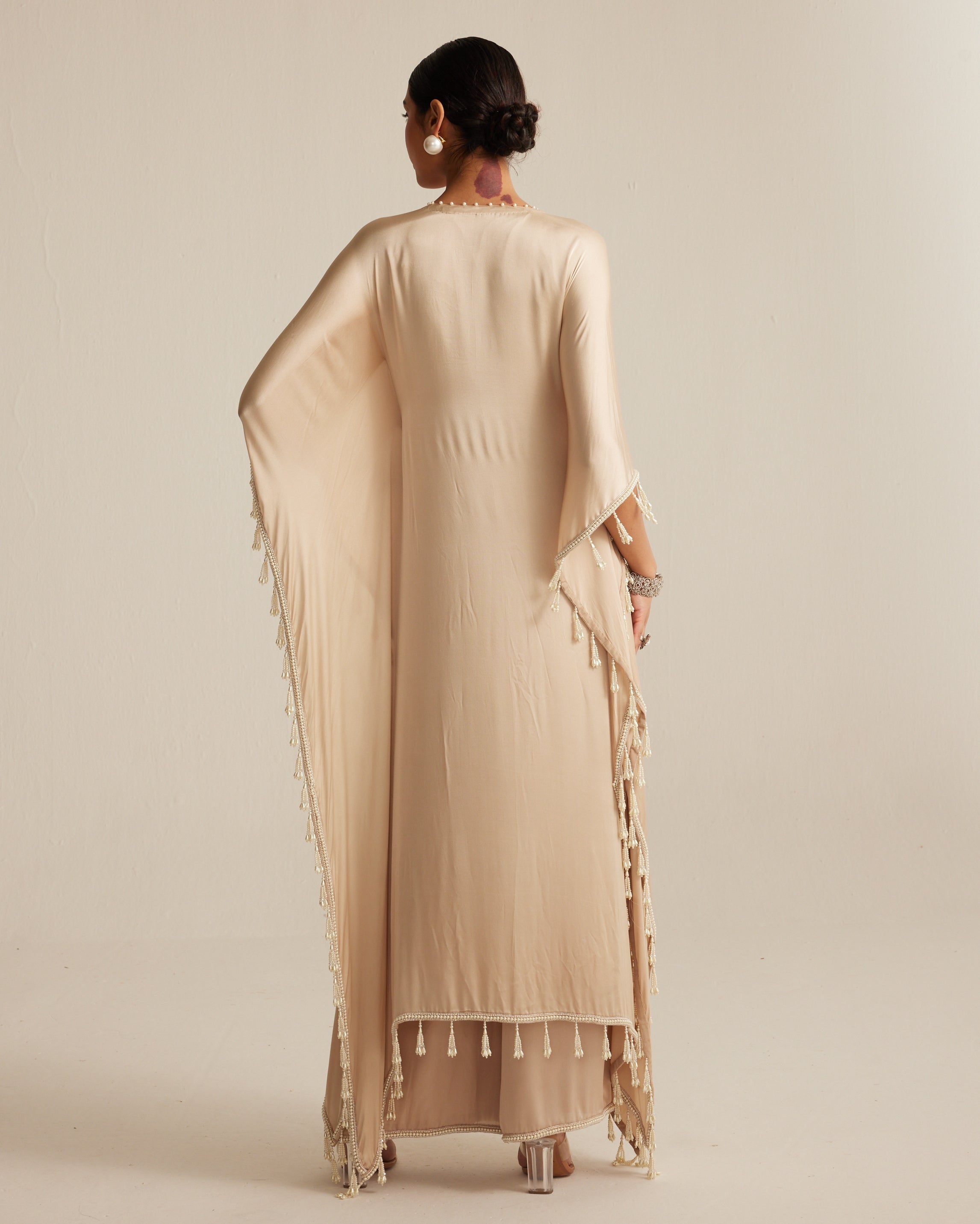 Light Beige Kaftan Set