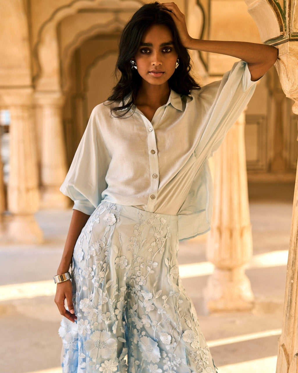 Shirt And Lace Pant Set
