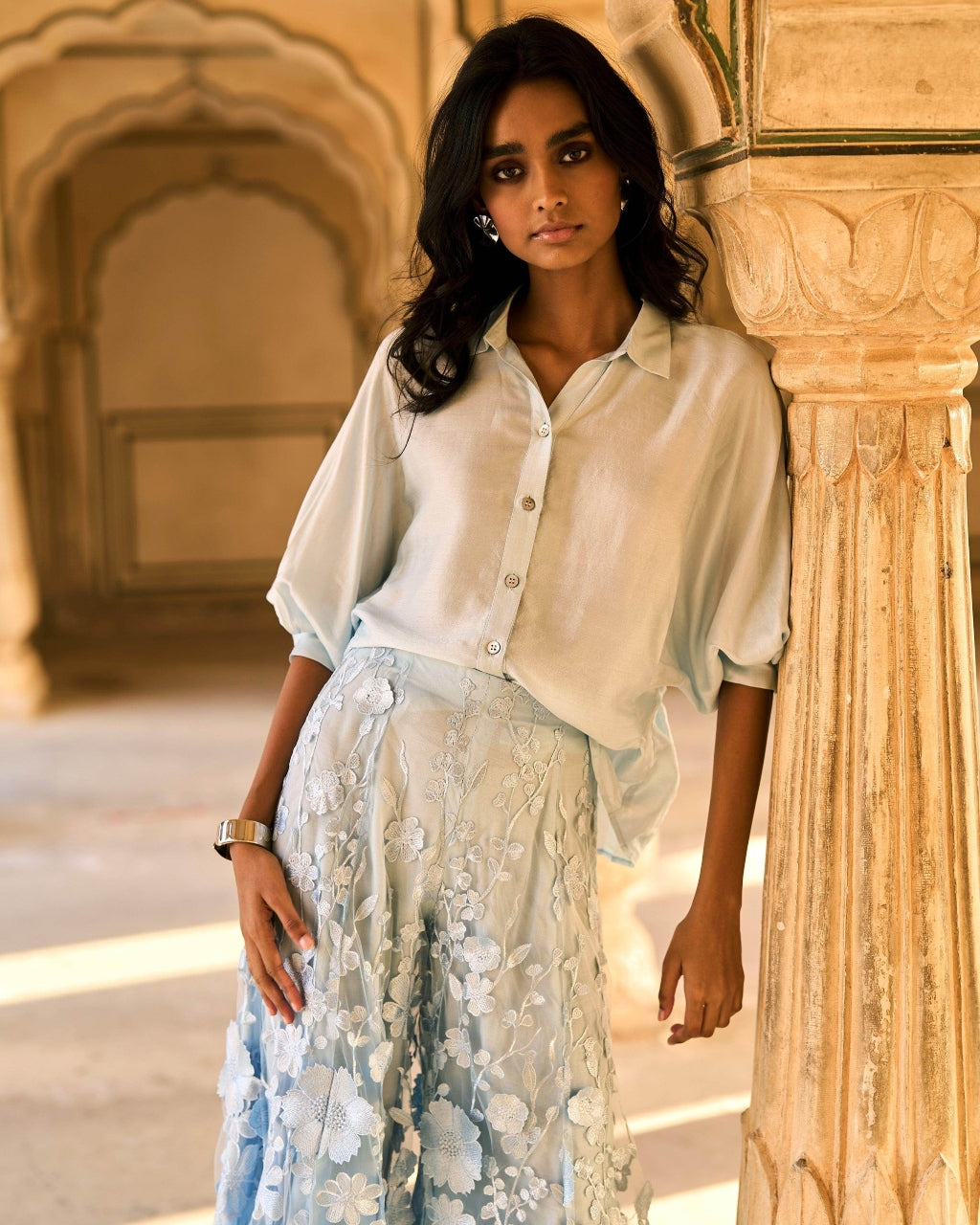 Shirt And Lace Pant Set