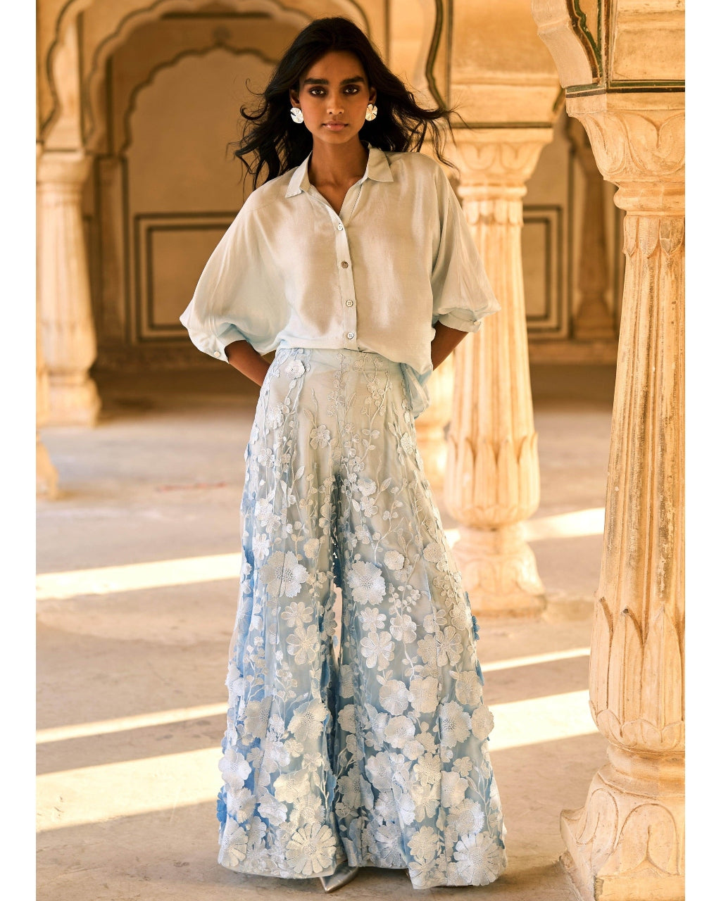 Shirt And Lace Pant Set