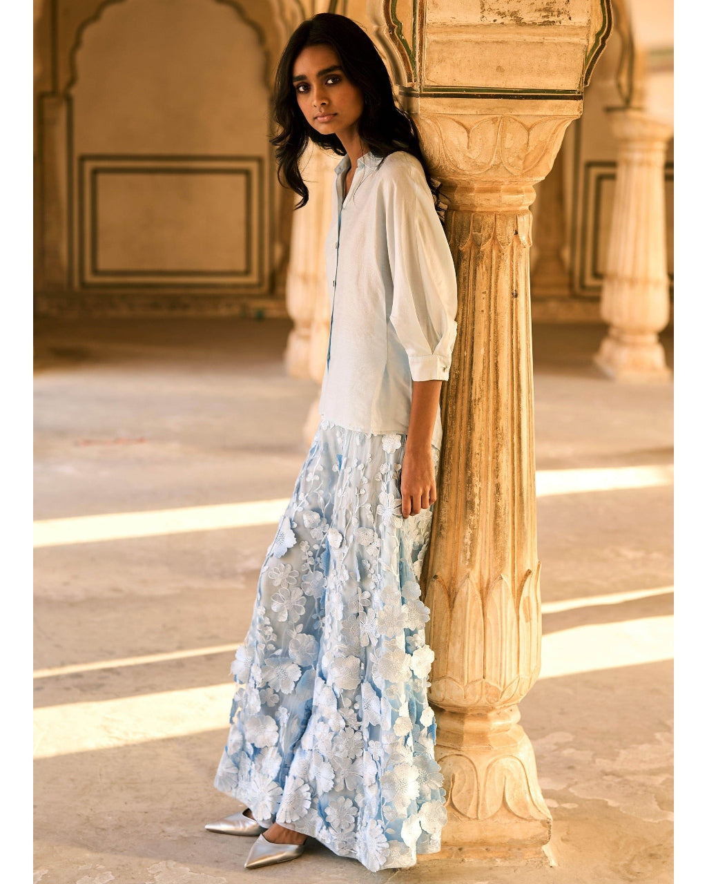 Shirt And Lace Pant Set