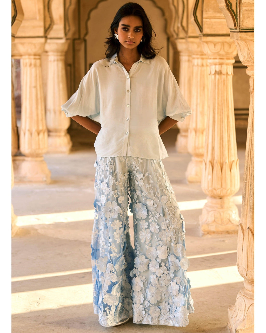 Shirt And Lace Pant Set