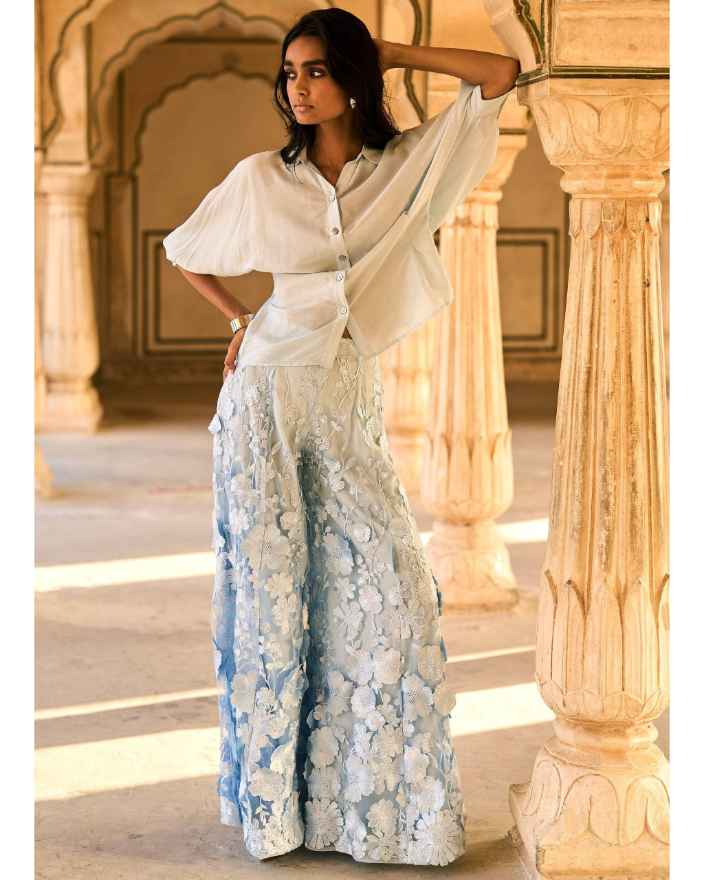 Shirt And Lace Pant Set