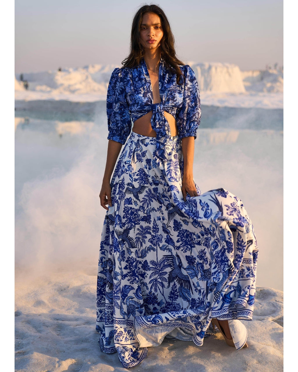 Porcelain Print Skirt Set