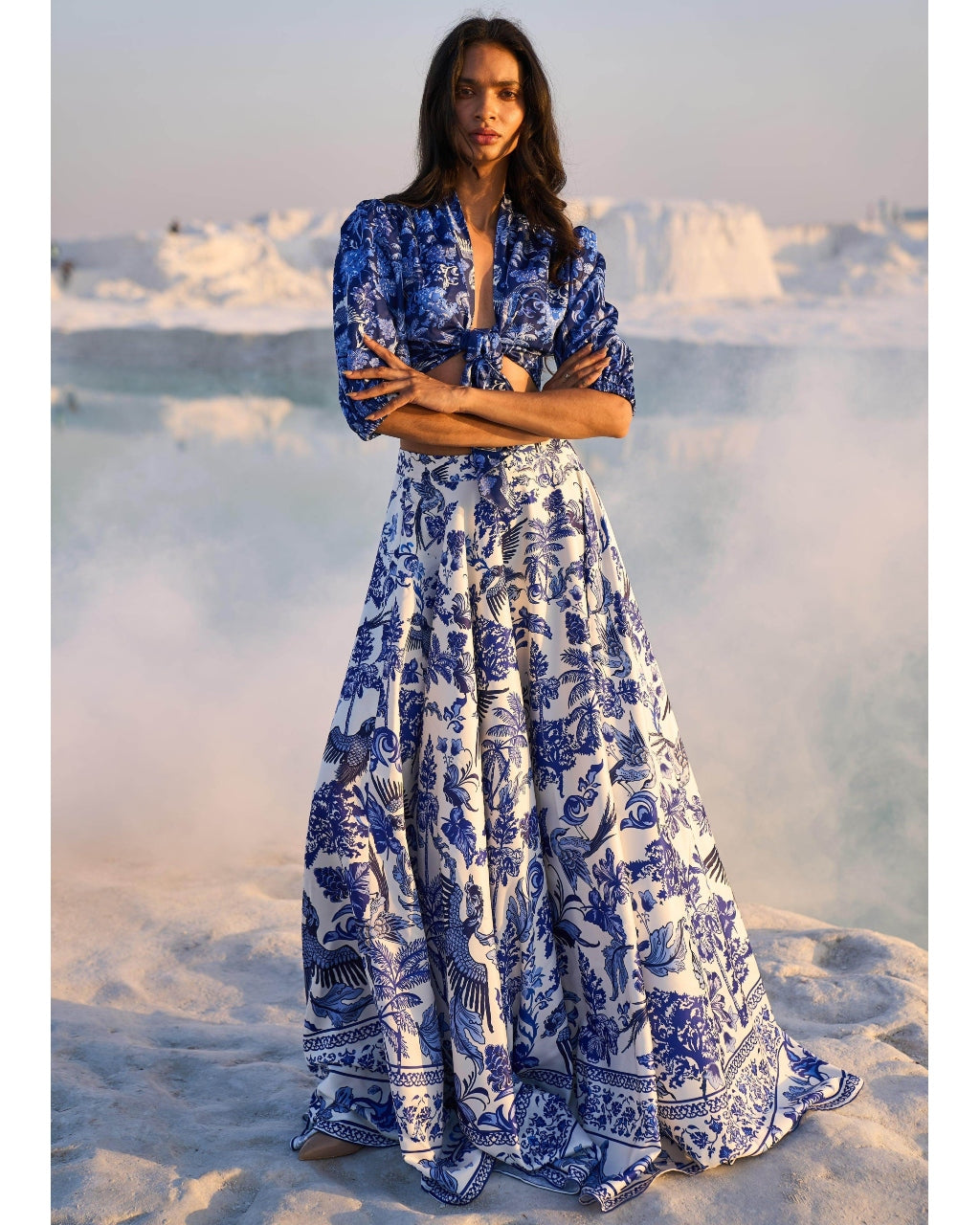 Porcelain Print Skirt Set