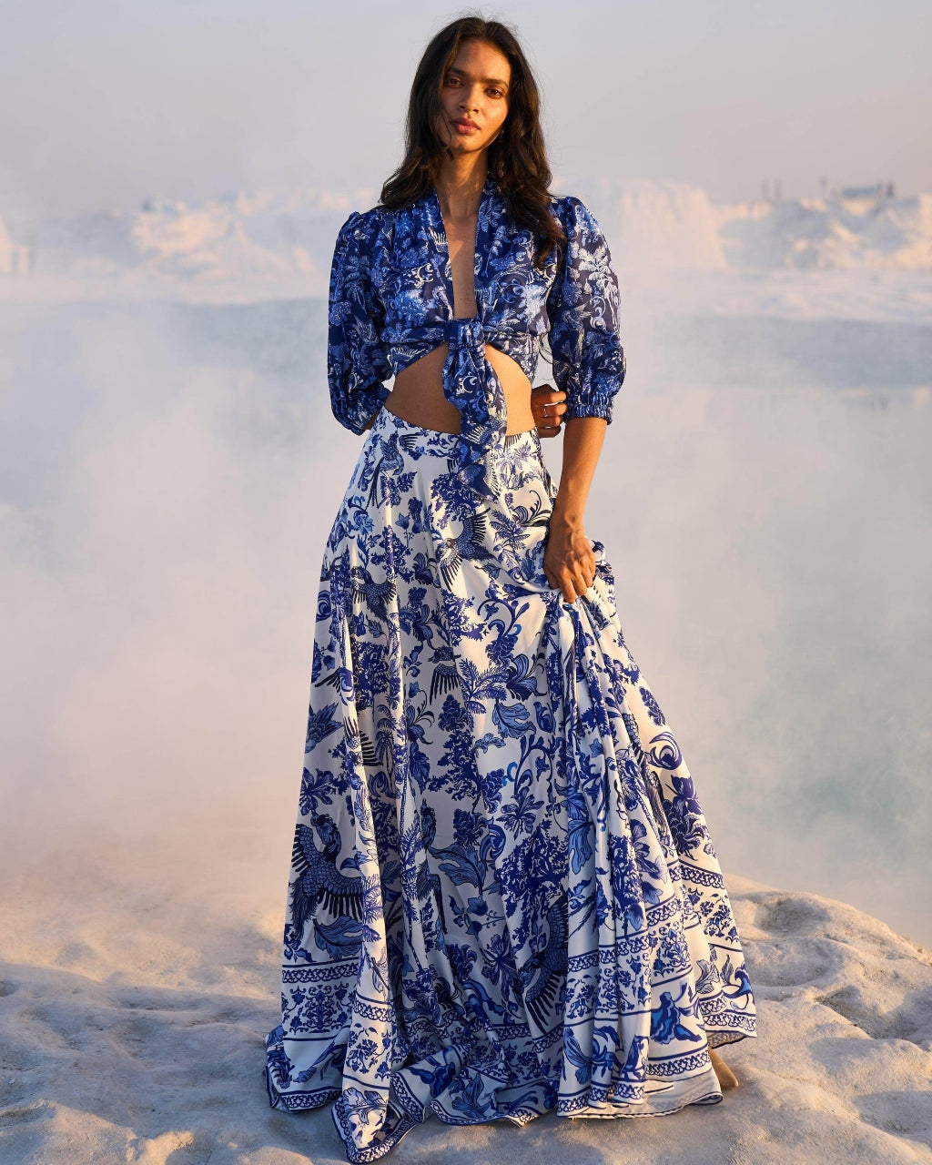 Porcelain Print Skirt Set