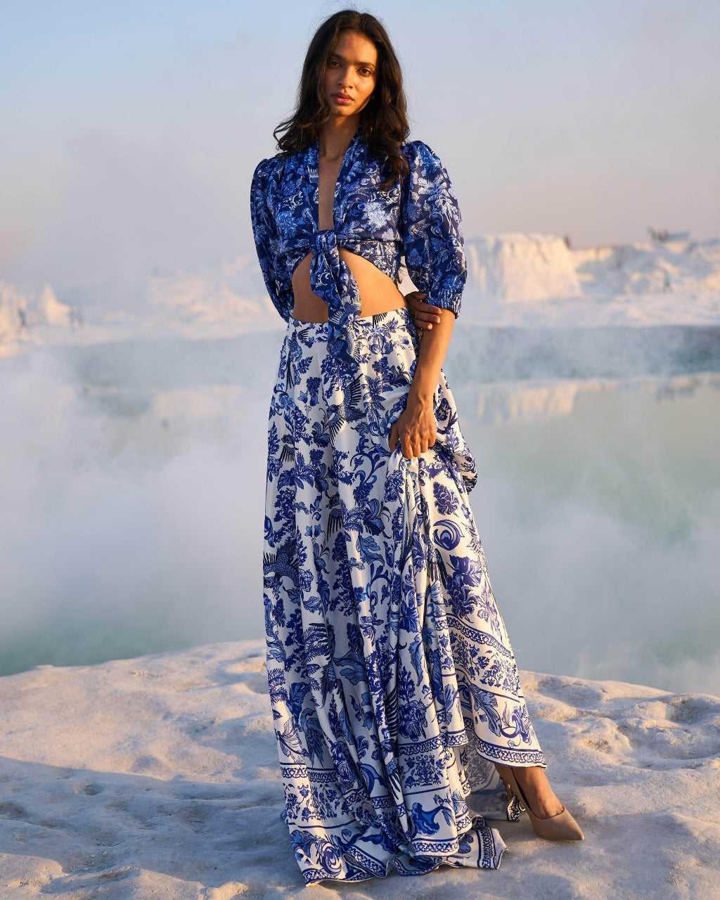 Porcelain Print Skirt Set