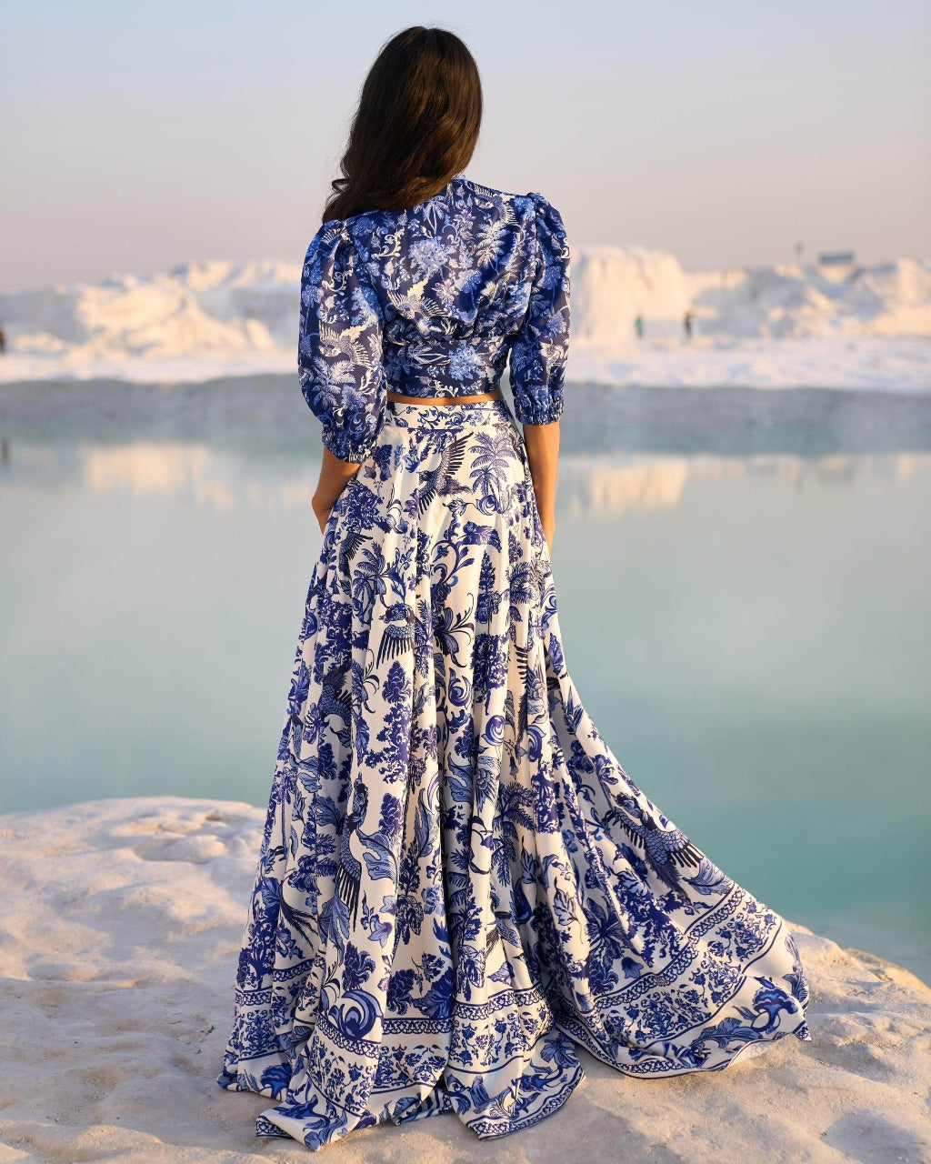 Porcelain Print Skirt Set