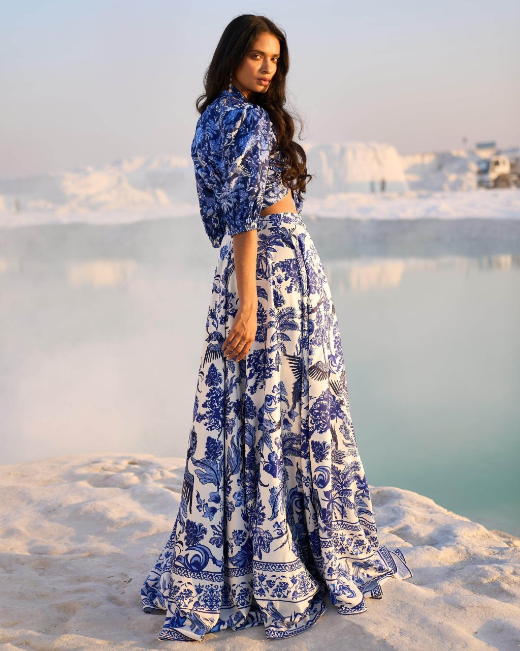 Porcelain Print Skirt Set