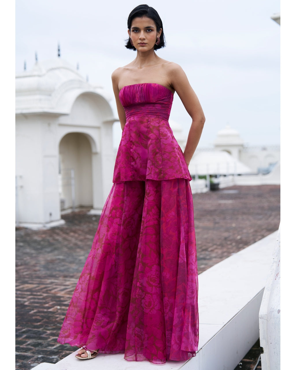 Floral Print Peplum Set