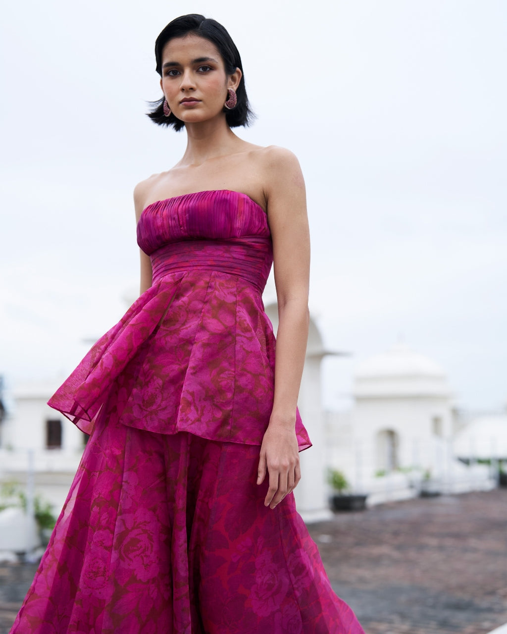 Floral Print Peplum Set