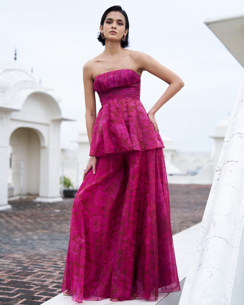 Floral Print Peplum Set