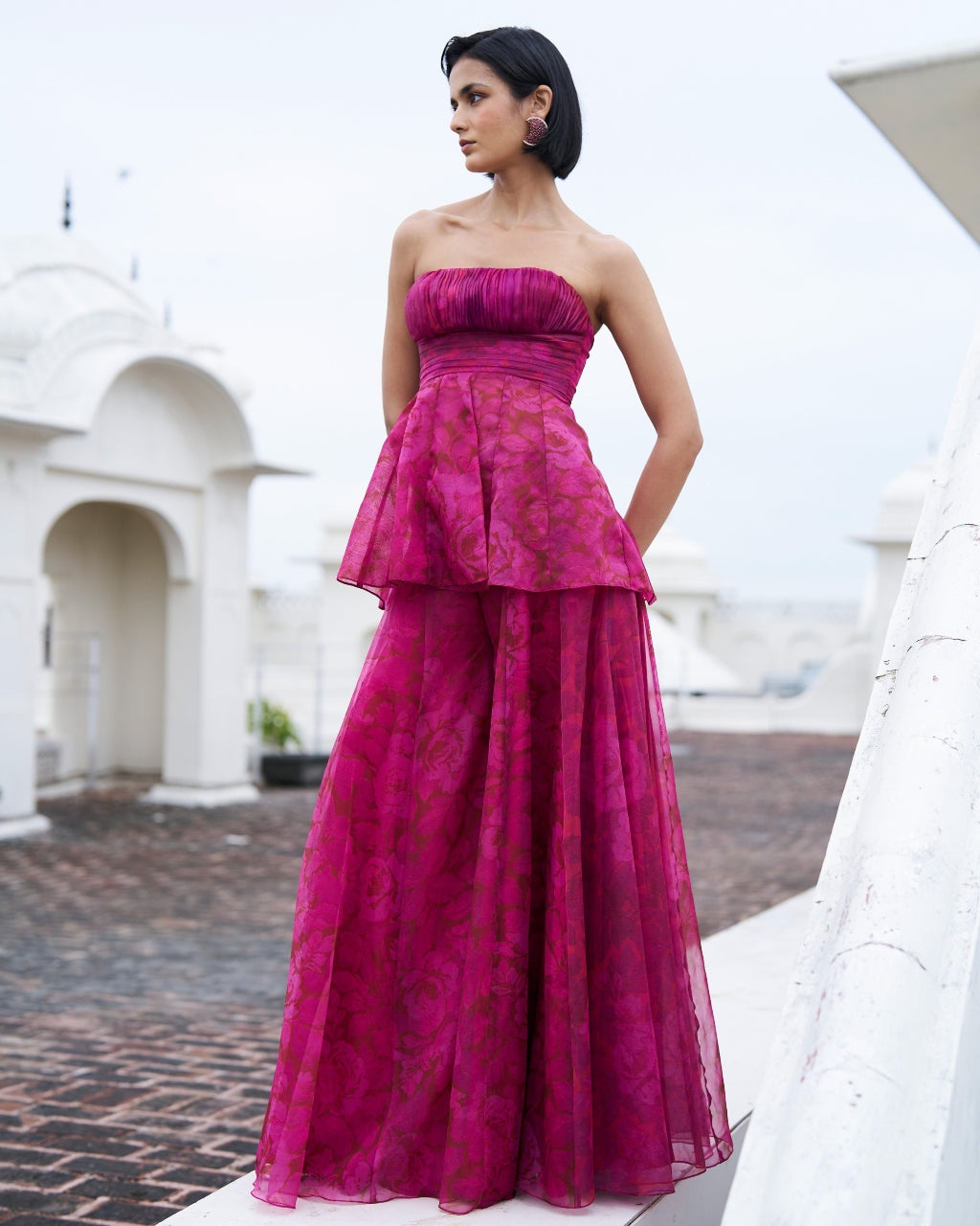 Floral Print Peplum Set