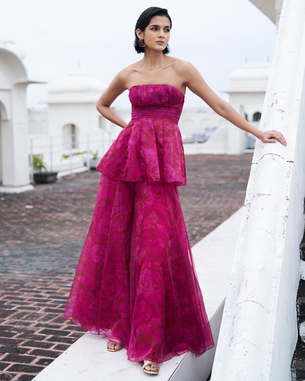 Floral Print Peplum Set