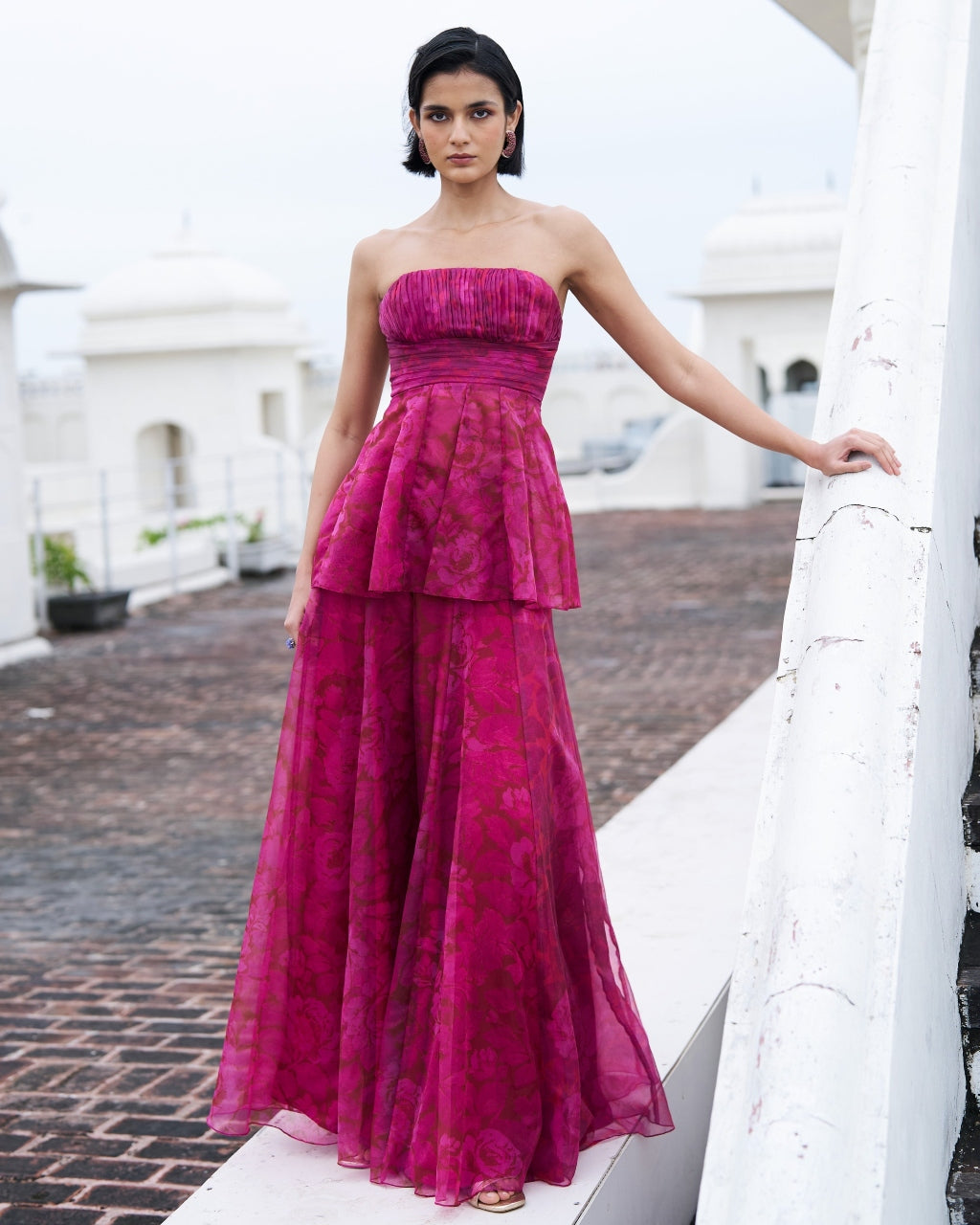 Floral Print Peplum Set