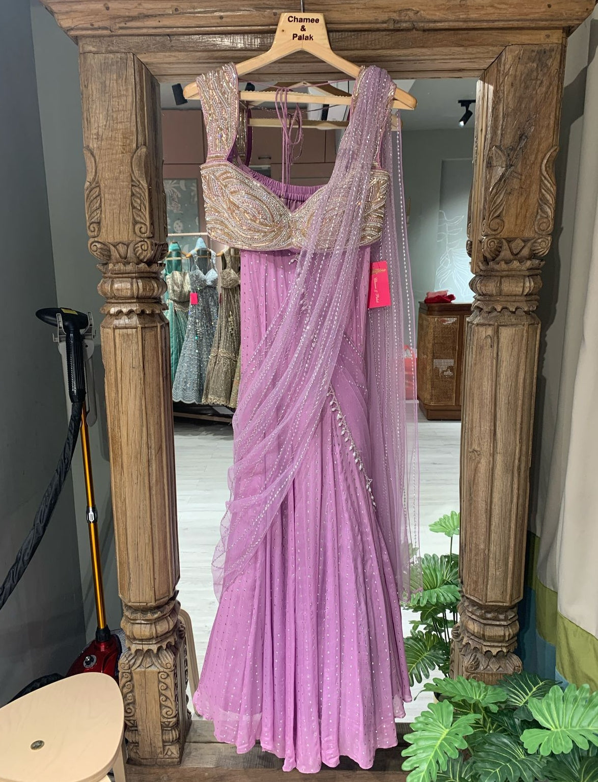 Nidhhi Agerwal in the Violet Lehenga Set