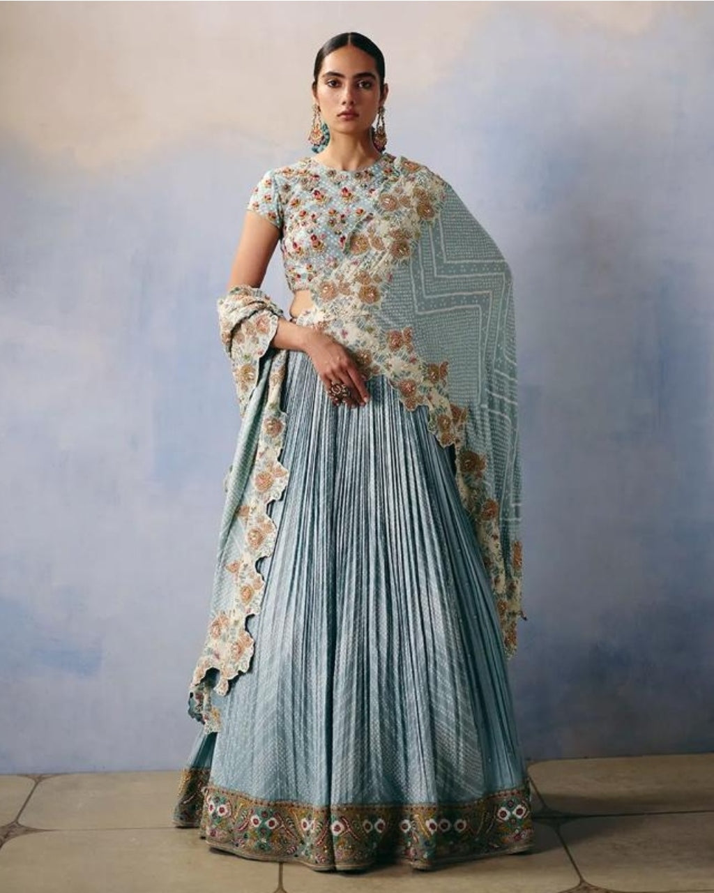 Neel Bandhani Lehenga Set