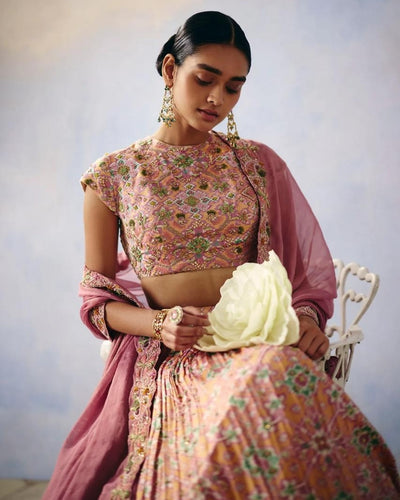 Gulab Heritage Patola Lehenga Set
