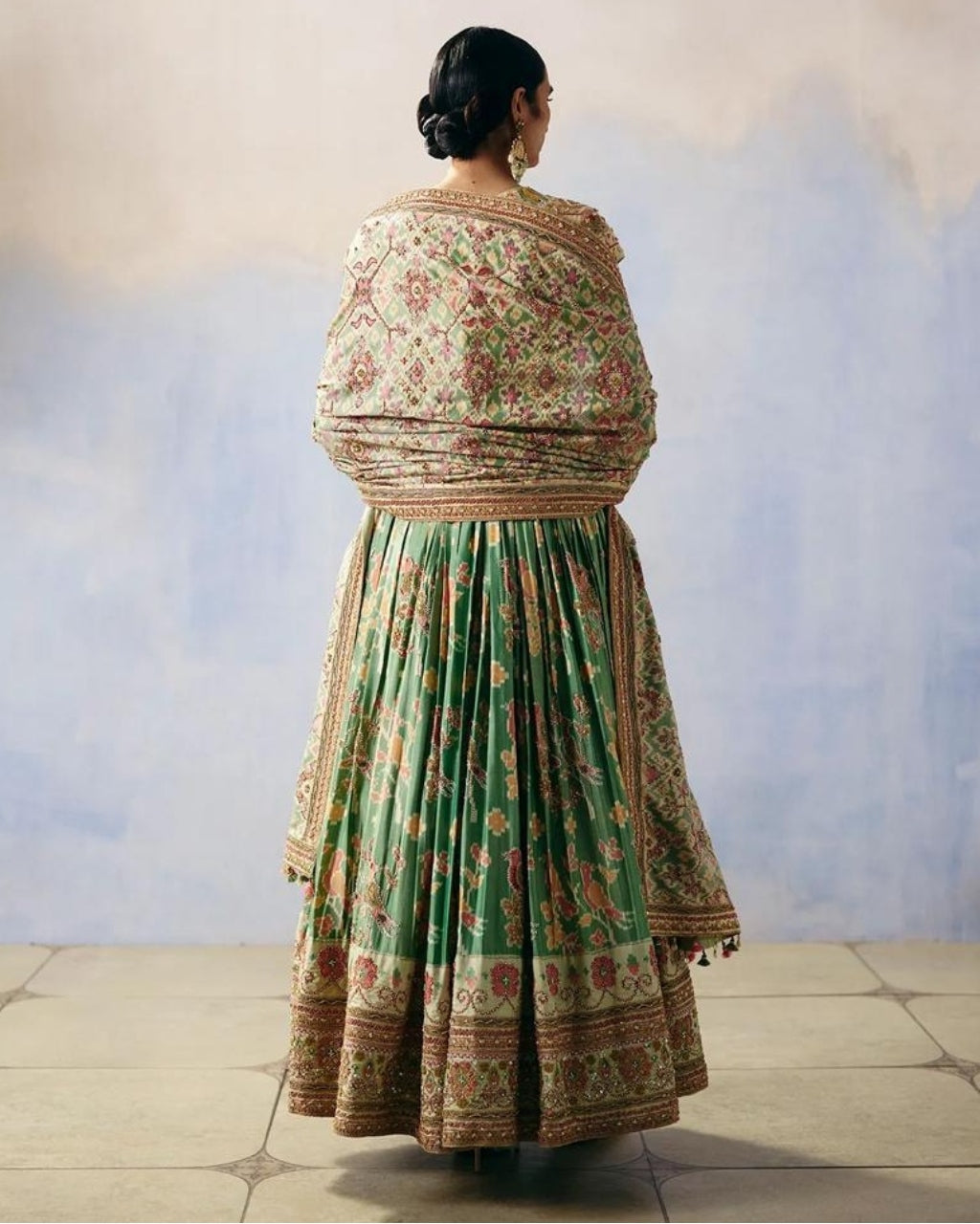 Royal Green Patola Anarkali