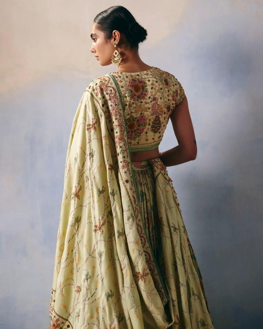 Cream Patola Lehenga Set