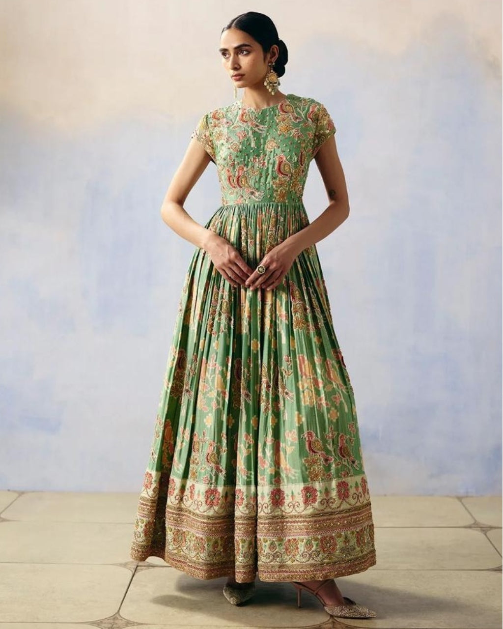 Royal Green Patola Anarkali