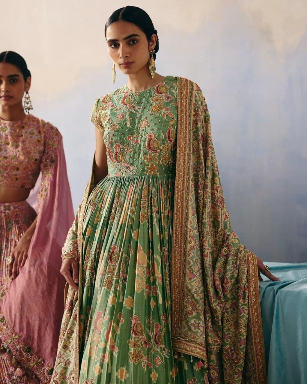 Royal Green Patola Anarkali