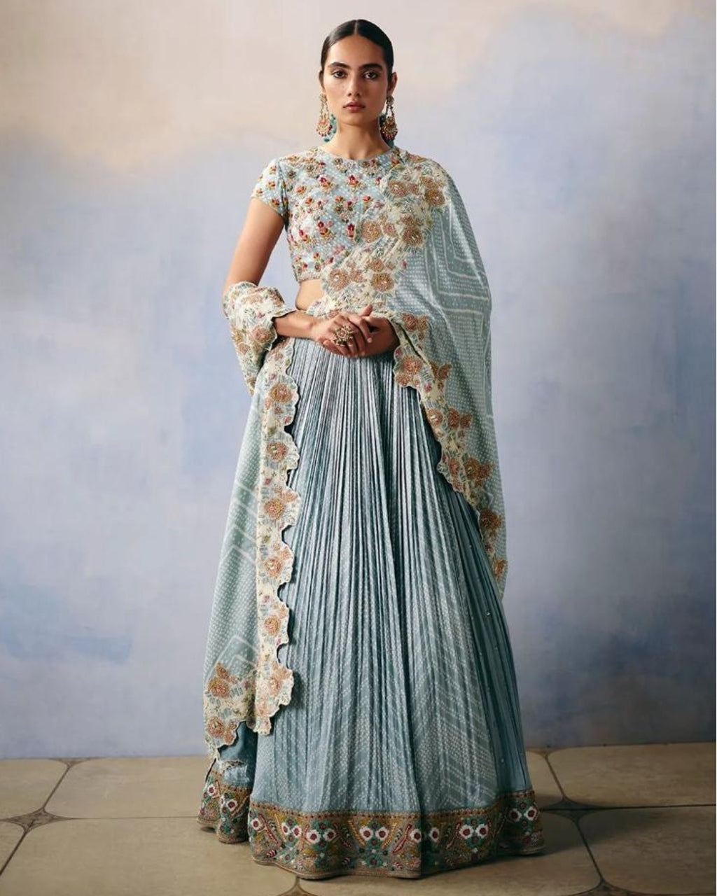 Neel Bandhani Lehenga Set