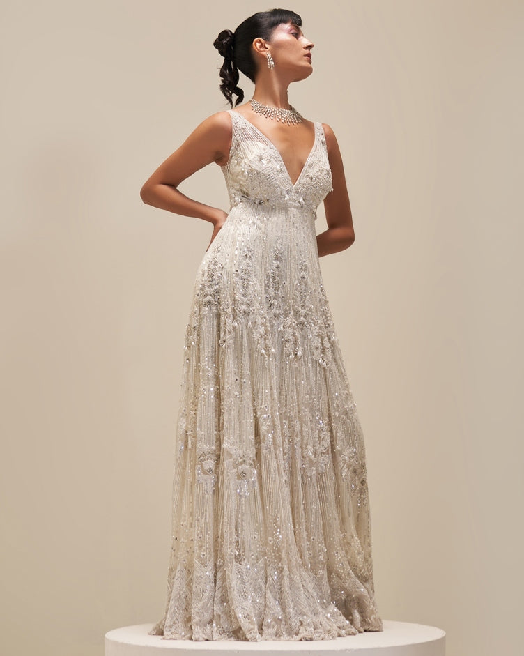 White Reverie Embroidered Gown