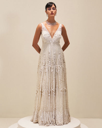 White Reverie Embroidered Gown
