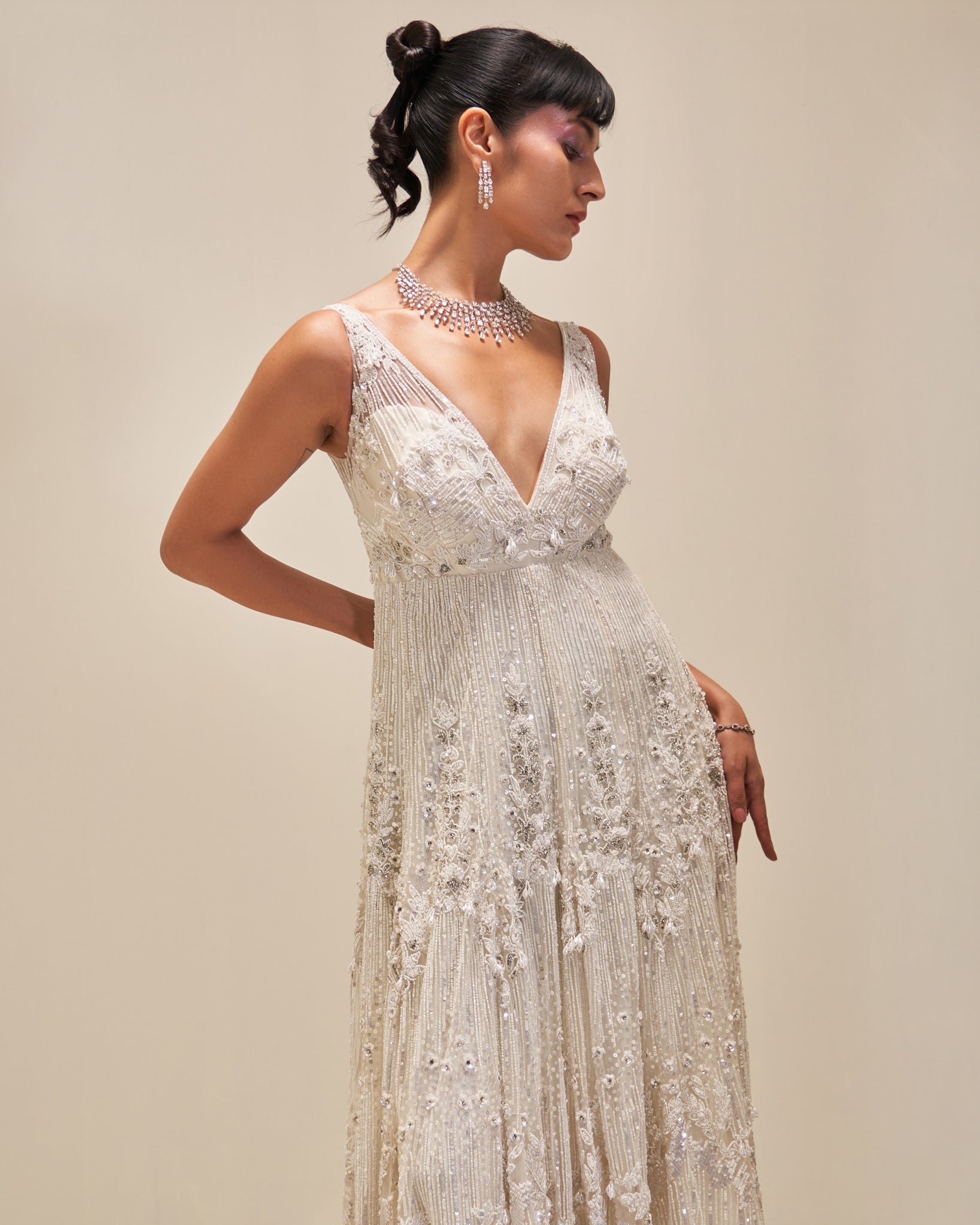 White Reverie Embroidered Gown