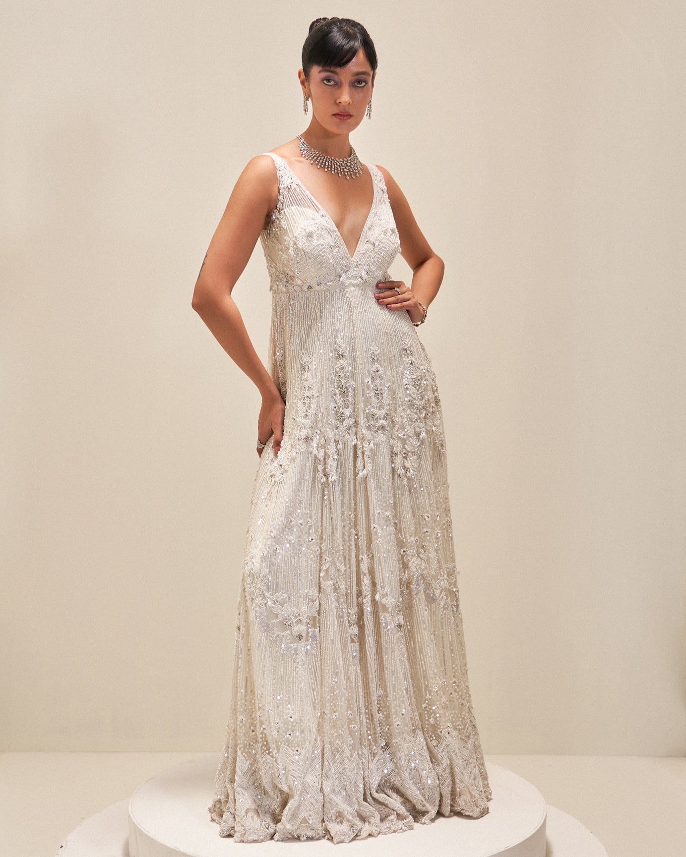 White Reverie Embroidered Gown