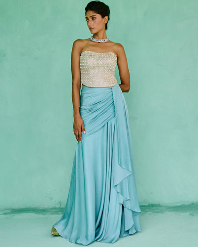 Zoha Drape Skirt Set