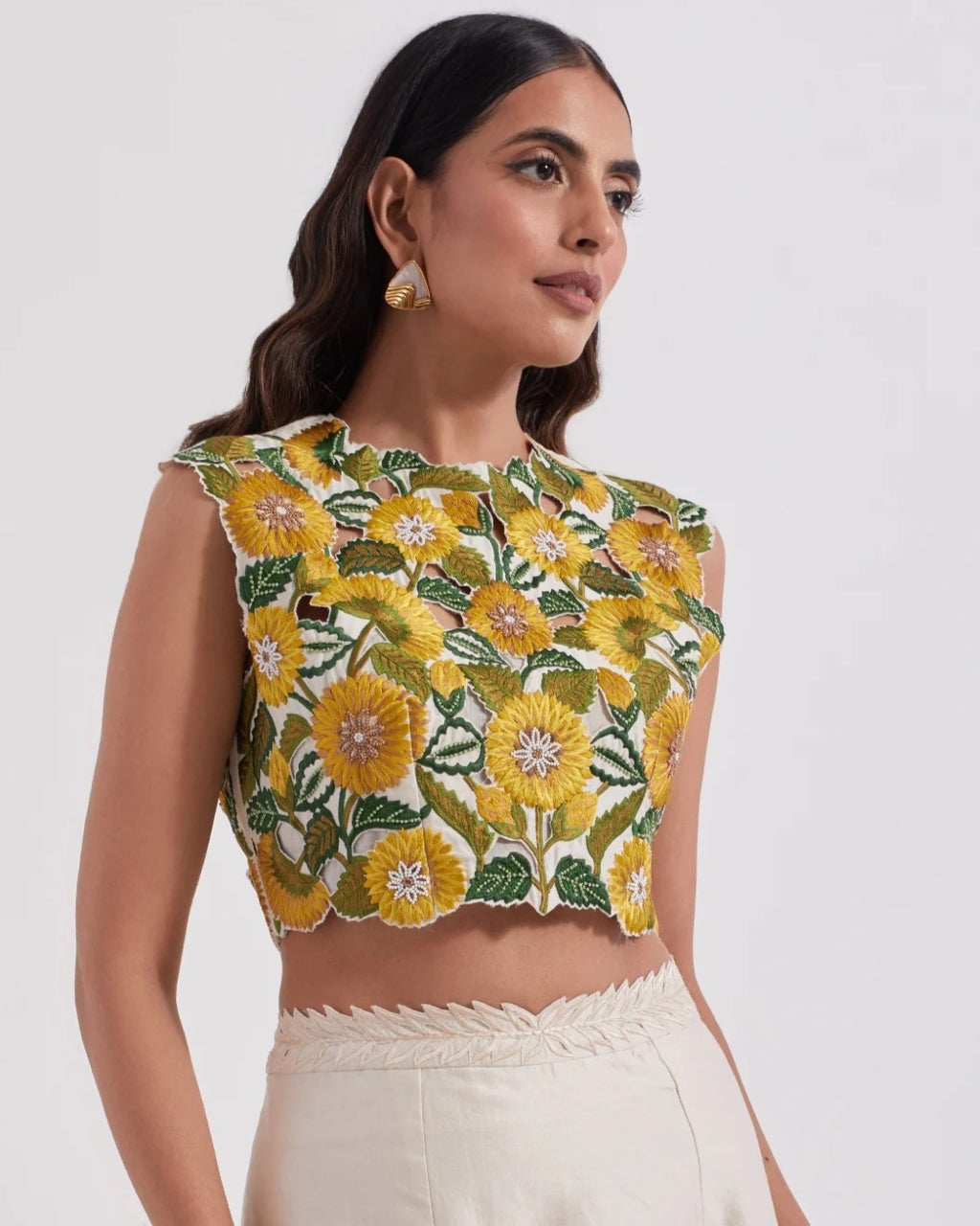 Ivory Sunflower Skirt