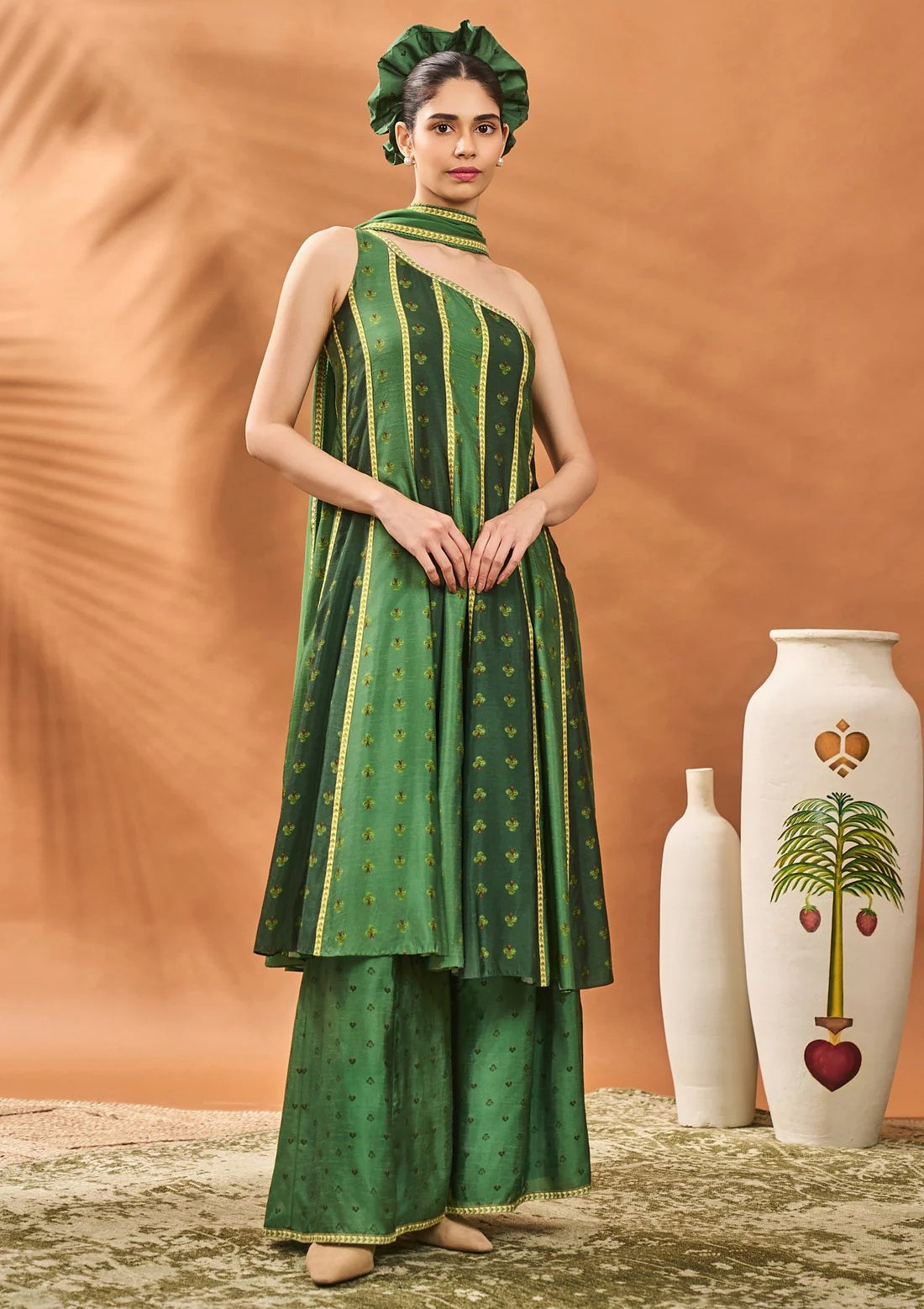 Green Petal Play Anarkali Set