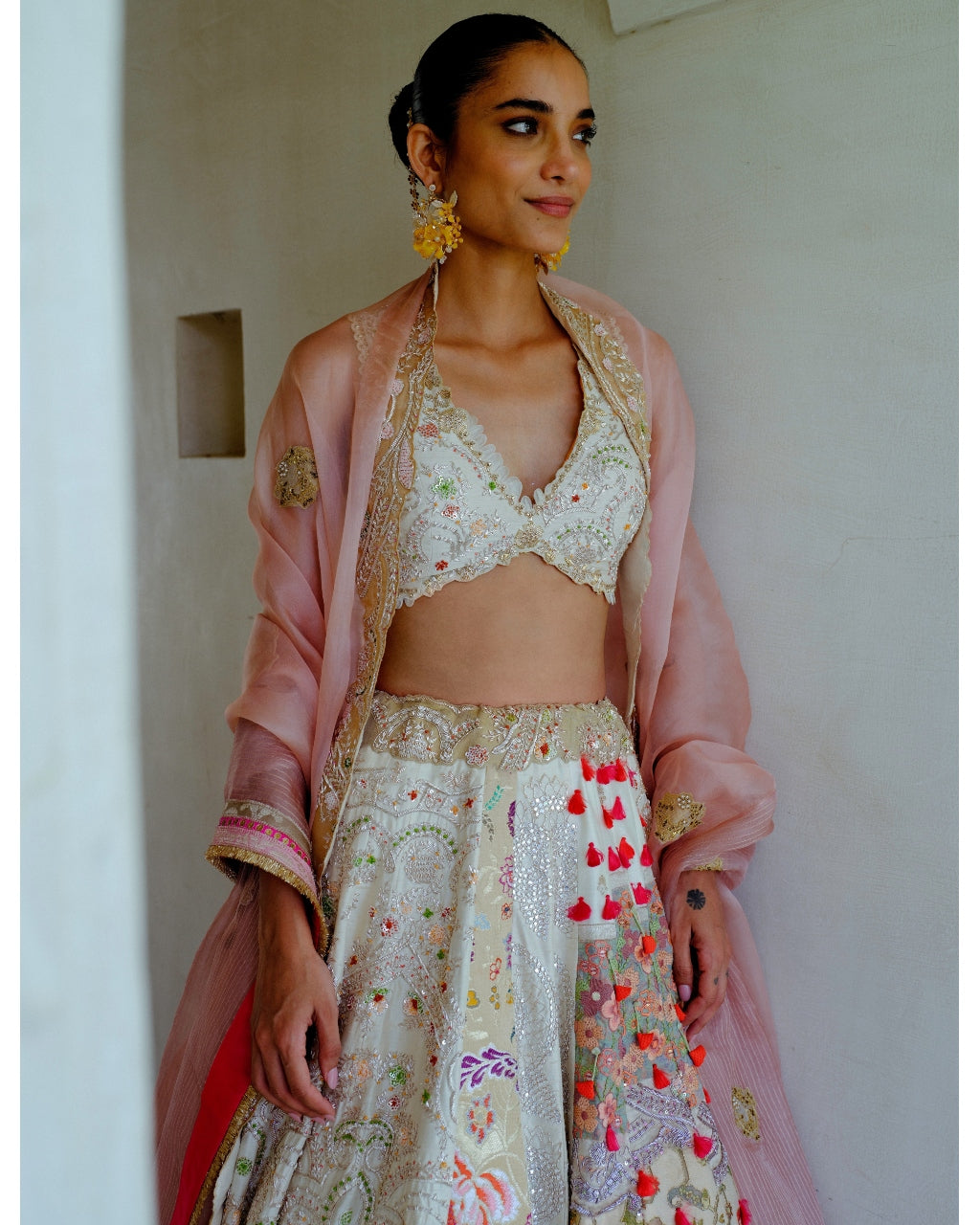 Ivory Zari Lehenga Set