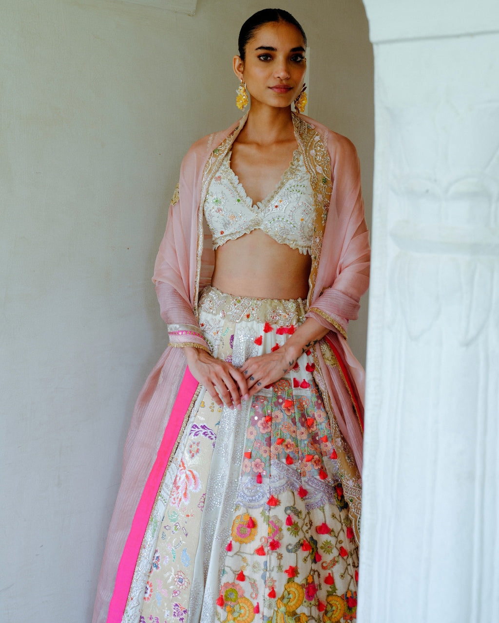 Ivory Zari Lehenga Set