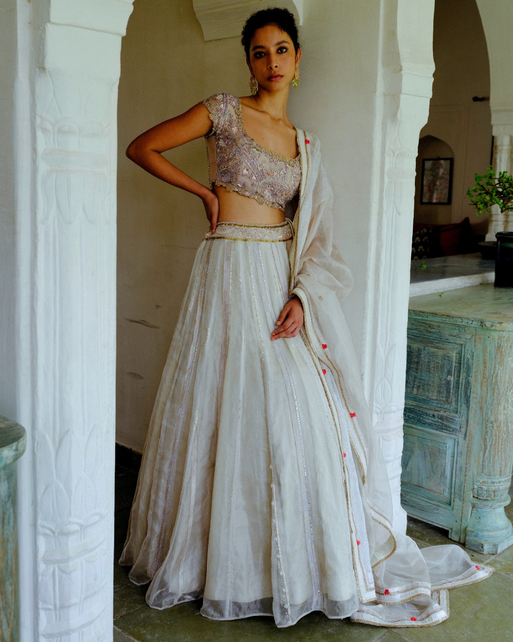 Ivory & Blush Lehenga Set